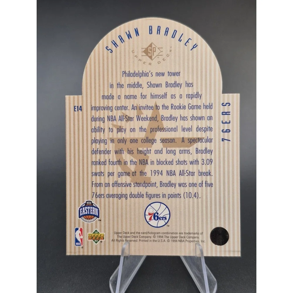1993-94 Upper Deck Shawn Bradley #E14 Future NBA All-Star Die-Cut 76ers